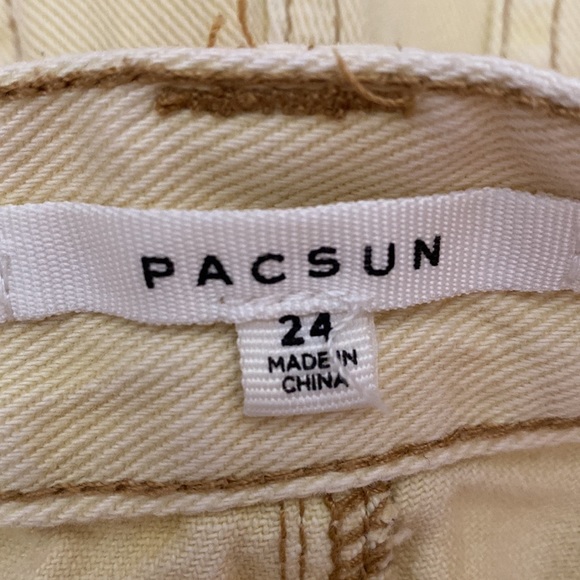 PacSun Yellow Bleached Festival Jean Shorts - Picture 6 of 6